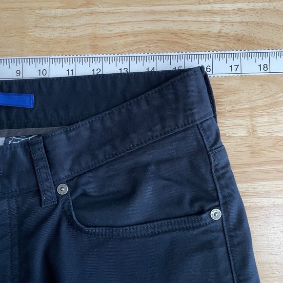 Spoke London Build A Jeans Button Fly Slim Straight Mens 31x32 Navy Blue Stretch - Picture 7 of 8